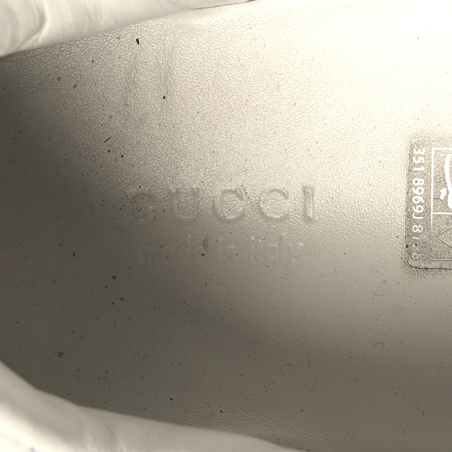 Gucci Calfskin Embossed GG Monogram Web Womens Screener Sneakers 39 White Green 9 of 9