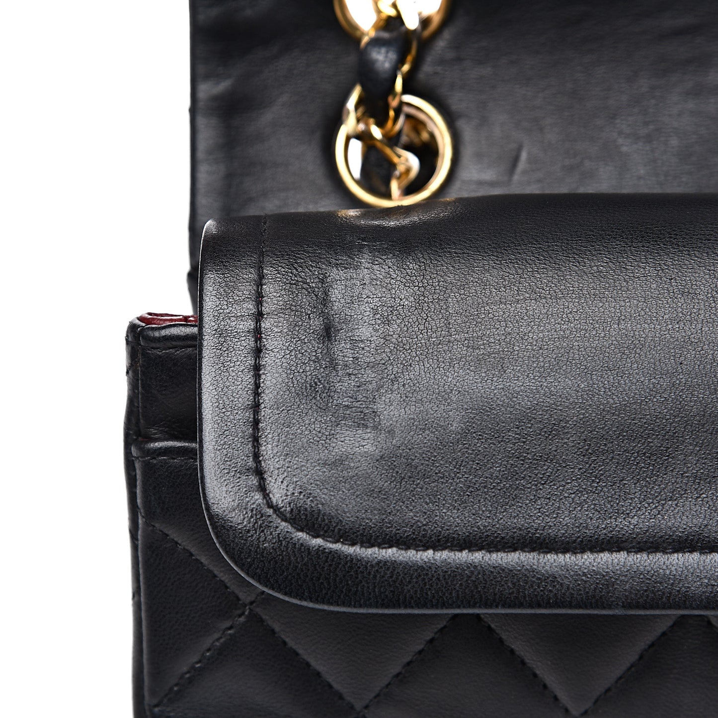 Lambskin Quilted Small Double Flap Black