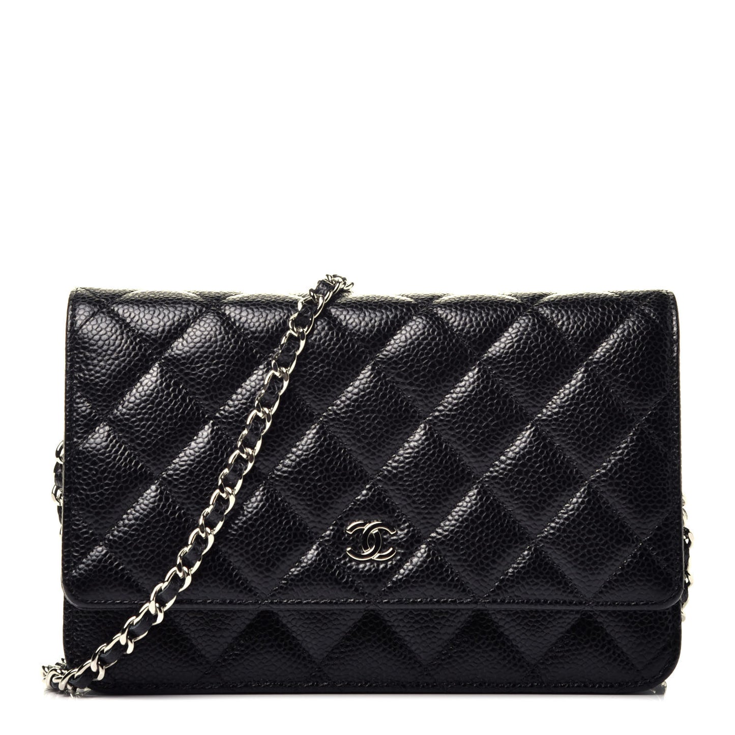 Caviar Quilted Wallet On Chain WOC Black