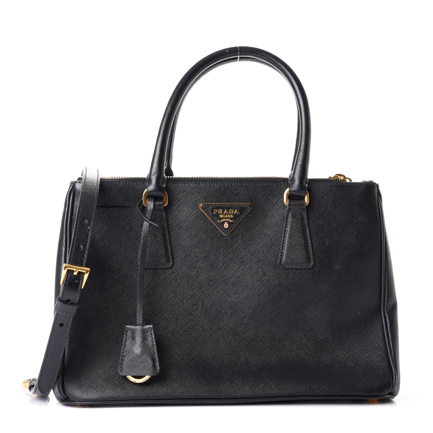 Prada Saffiano Medium Galleria Double Zip Tote Black 1 of 14