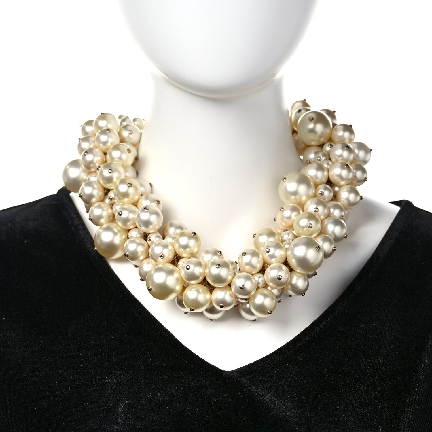 Chanel Pearl Choker Necklace Gold 2 of 6