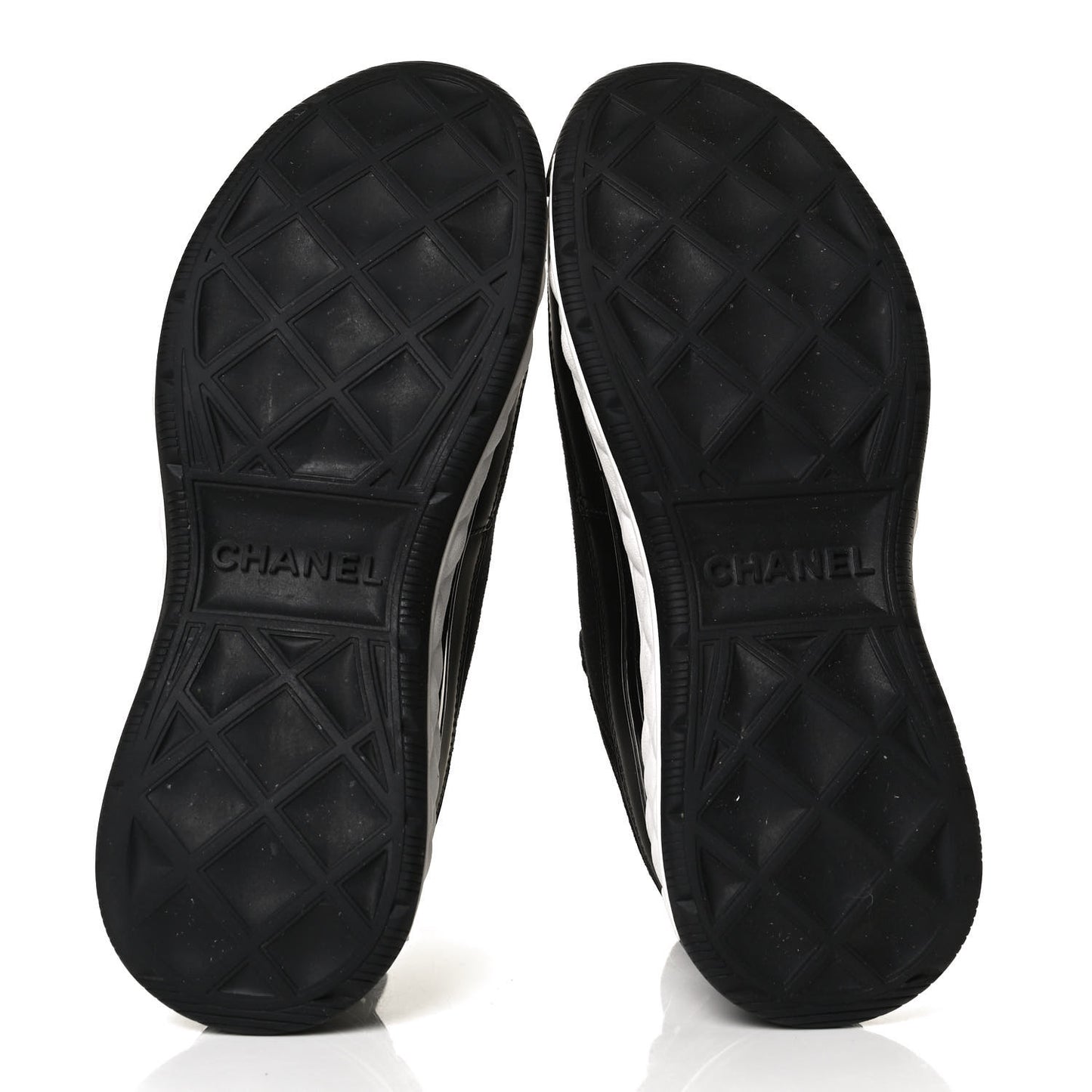 Velvet Calfskin Mixed Fibers CC Sneakers 37 Black