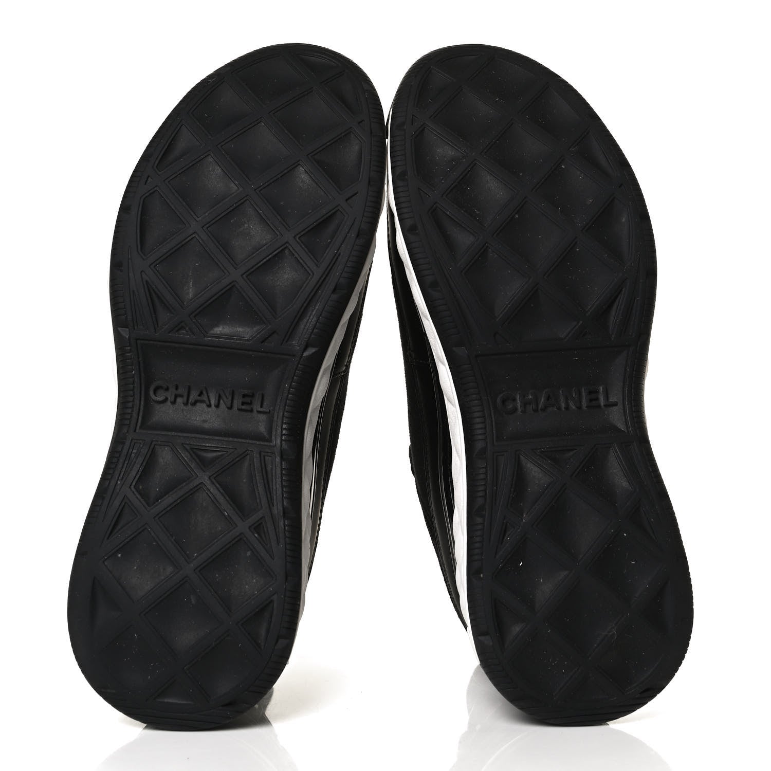 Chanel Velvet Calfskin Mixed Fibers CC Sneakers 37 Black 7 of 13