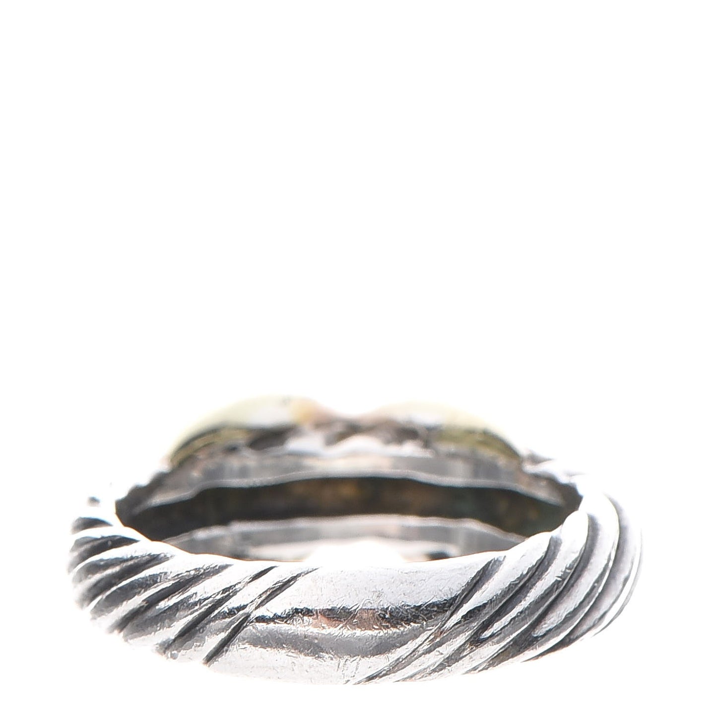 Sterling Silver 14K Yellow Gold X Ring 56 7.5