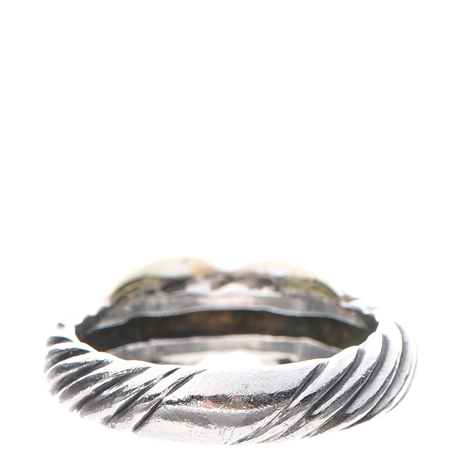 David Yurman Sterling Silver 14K Yellow Gold X Ring 56 7.5 4 of 8