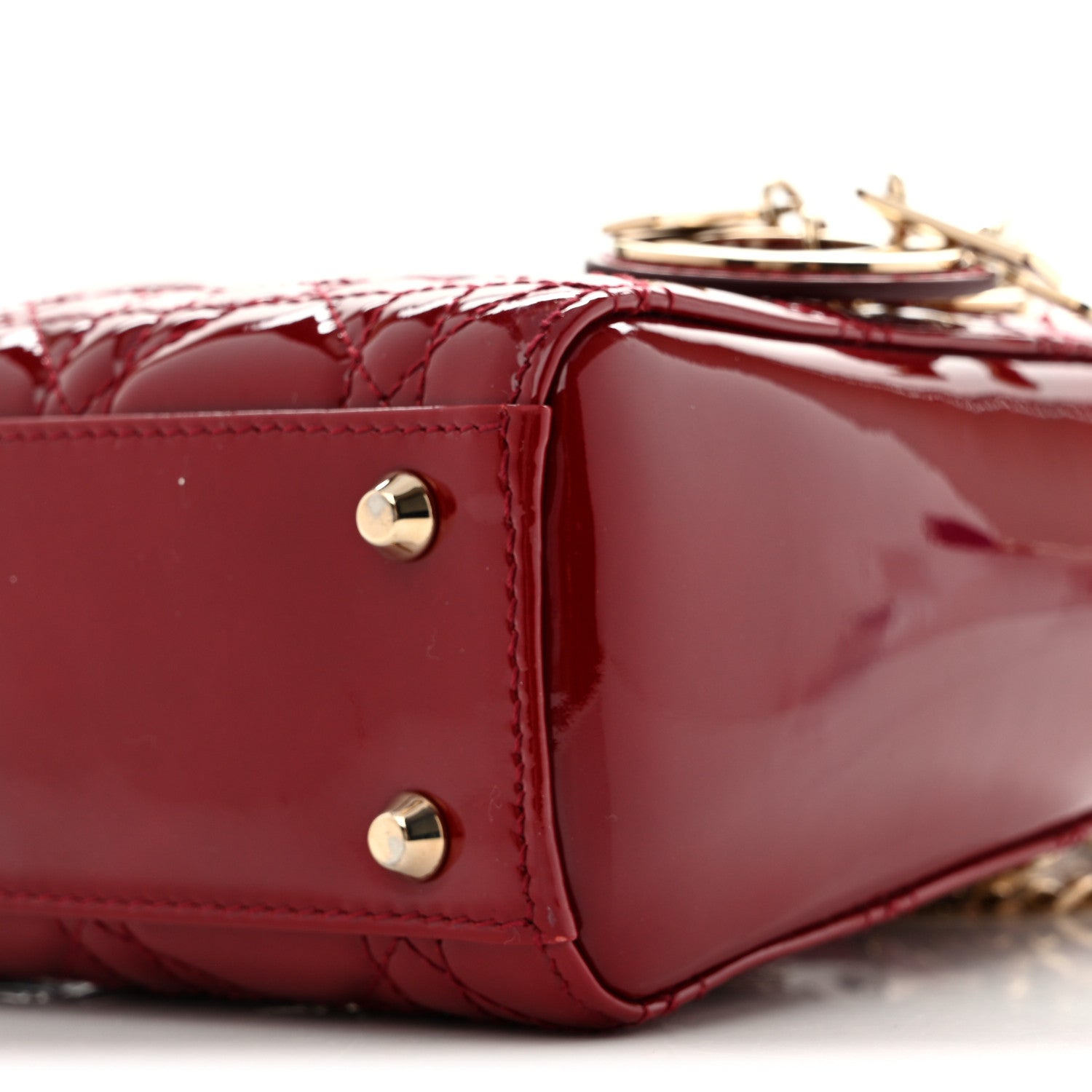 Christian Dior Patent Cannage Mini Lady Dior Red 10 of 13