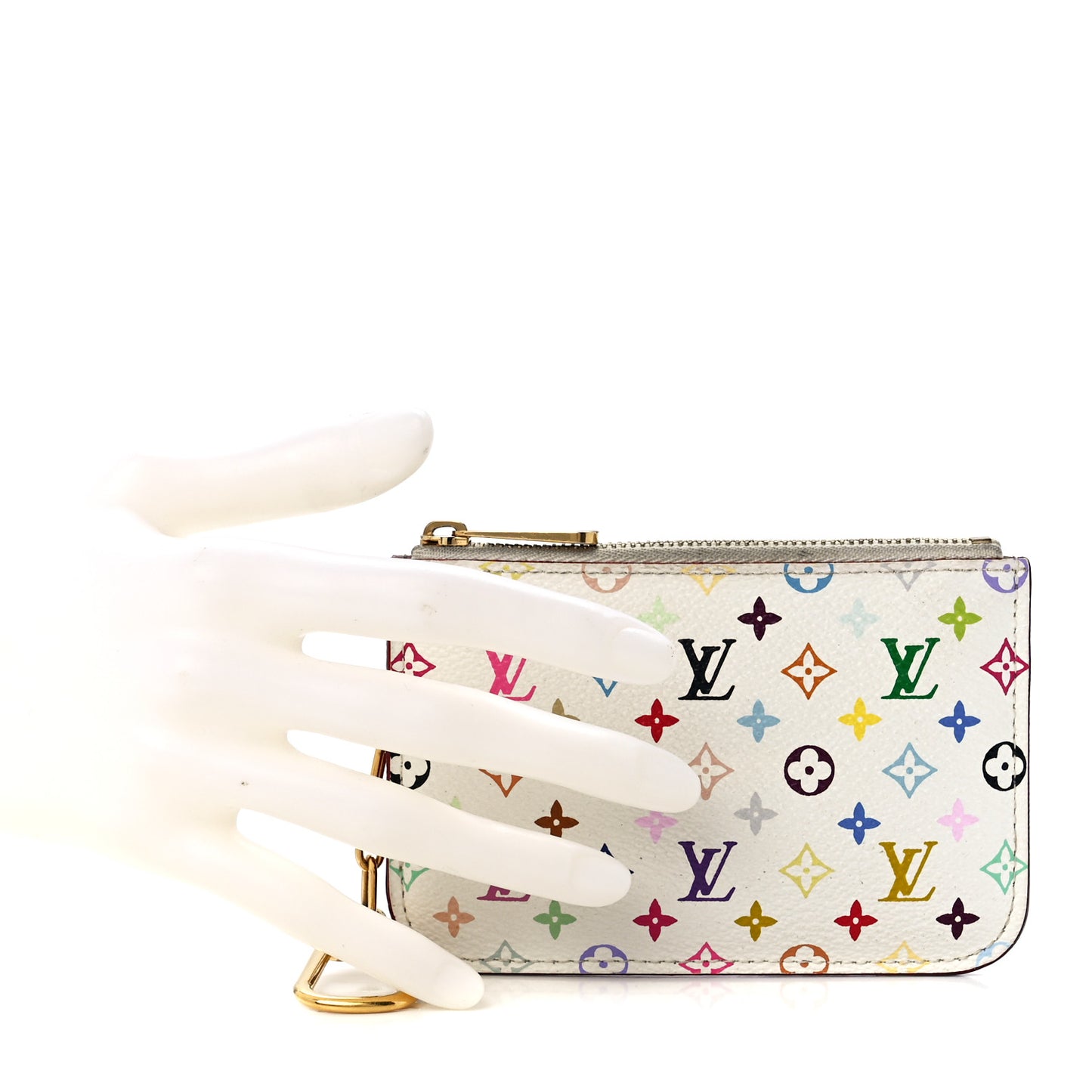 Monogram Multicolor Key Pouch White Litchi
