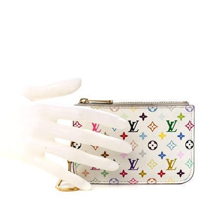 Louis Vuitton Monogram Multicolor Key Pouch White Litchi 2 of 10
