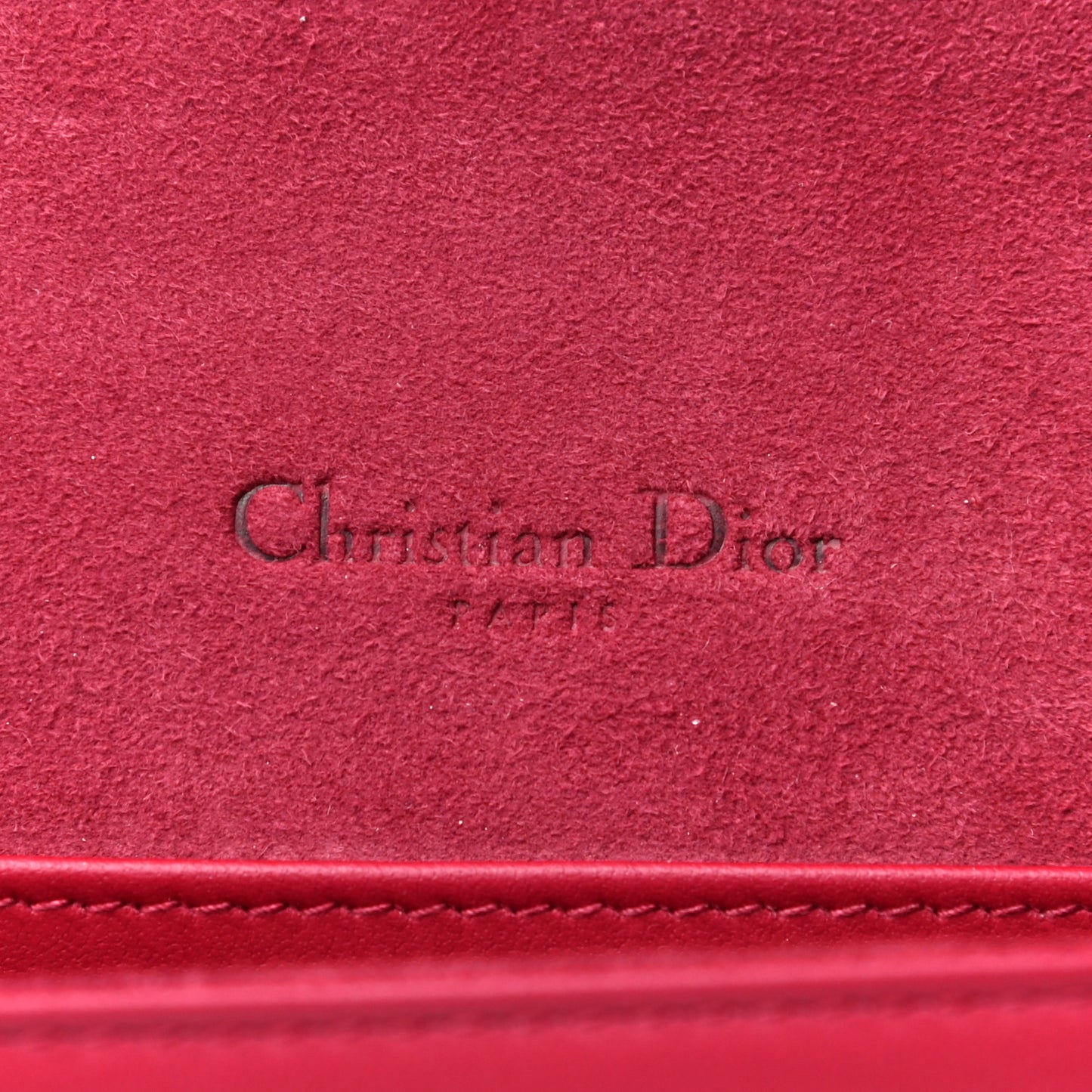 Ultra Matte Calfskin Cannage Lady Dior Clutch Cerise