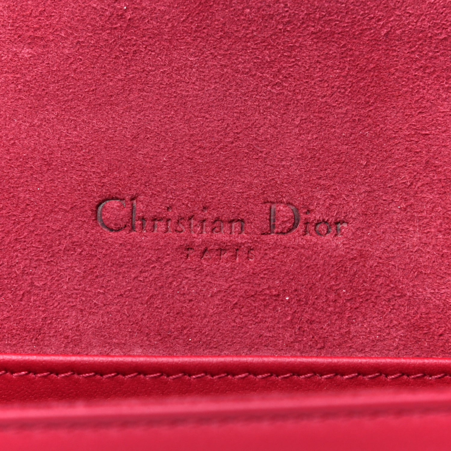 Christian Dior Ultra Matte Calfskin Cannage Lady Dior Clutch Cerise 8 of 17