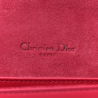 Christian Dior Ultra Matte Calfskin Cannage Lady Dior Clutch Cerise 8 of 17