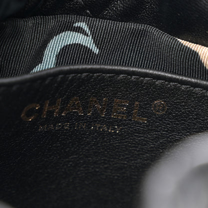 Chanel Shiny Lambskin Quilted Drawstring Backpack Black 6 of 13