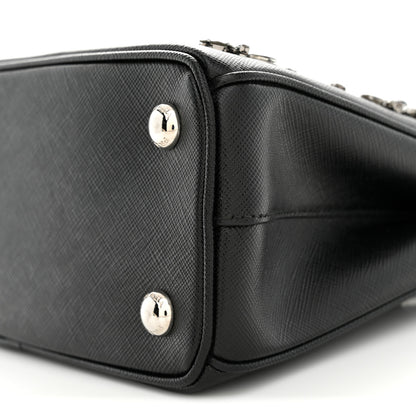 Prada Saffiano Lux Crystal Mini Galleria Double Zip Tote Black 10 of 13
