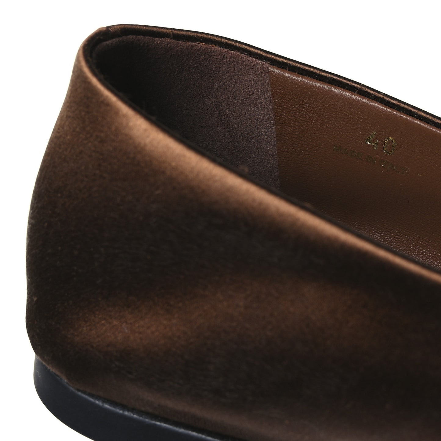 Satin Triangle Ballerina Flats 40 Tabacco