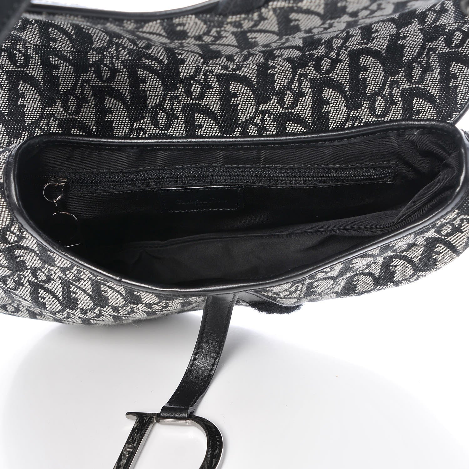 Christian Dior Monogram Saddle Bag Black 6 of 9