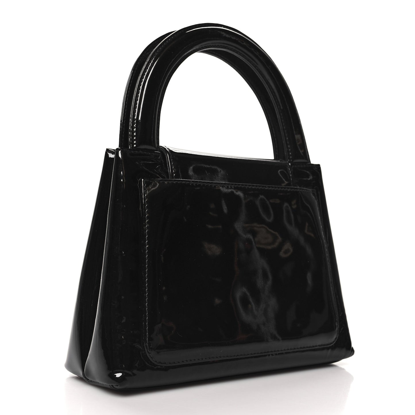 Patent Small Kelly Flap Bag Black