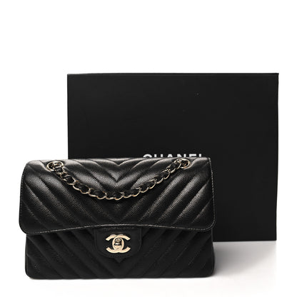 Chanel Caviar Chevron Quilted Small Double Flap Black 11 of 11