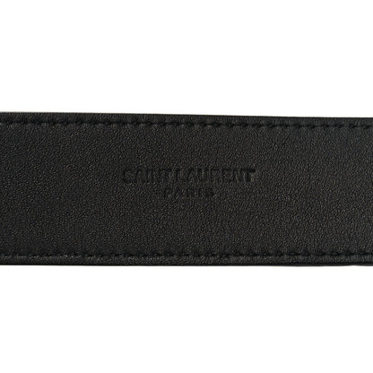 Saint Laurent Smooth Calfskin Monogram Square Buckle Belt 85 34 Black 5 of 6