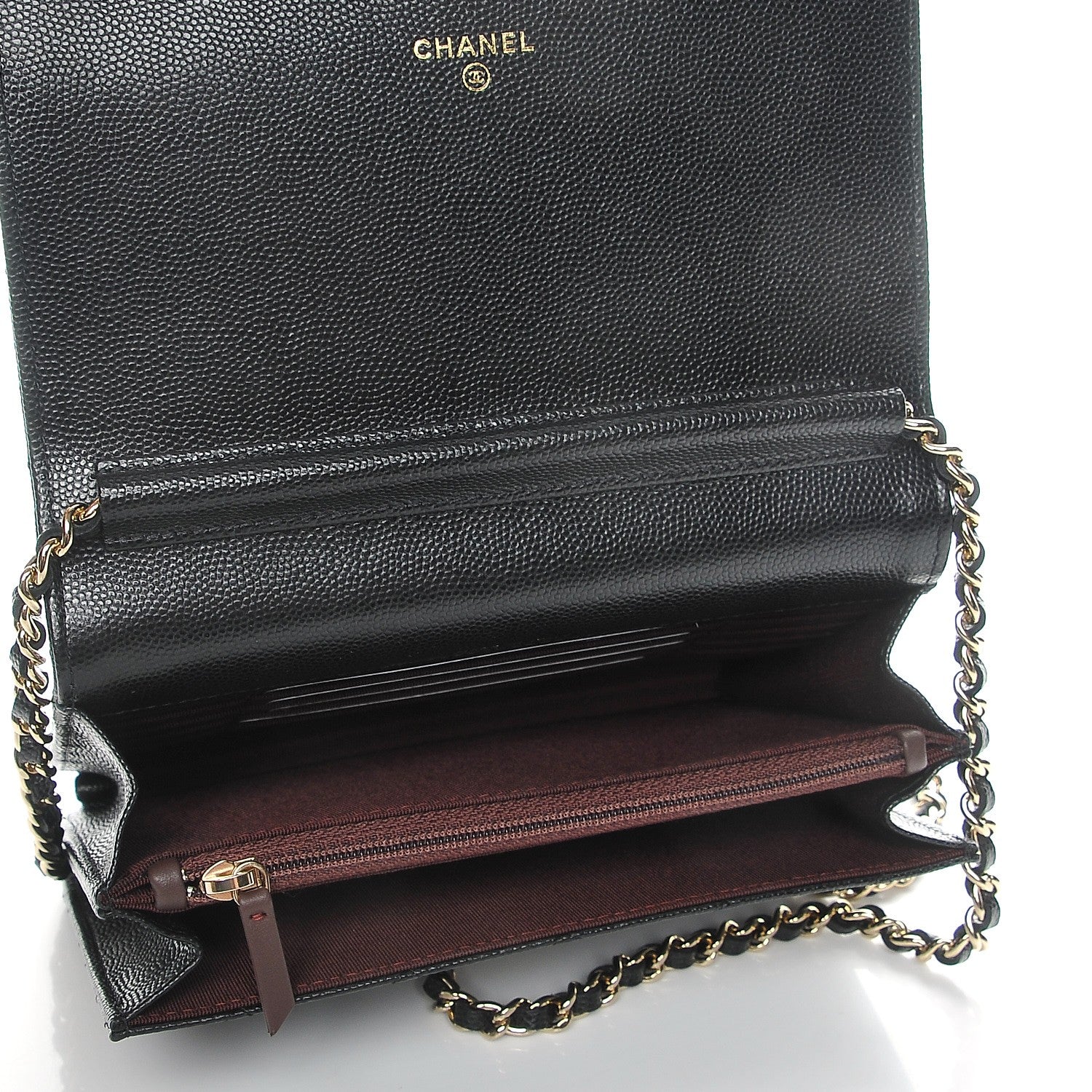 Chanel Caviar Quilted Square Wallet On Chain WOC Black 5 of 9