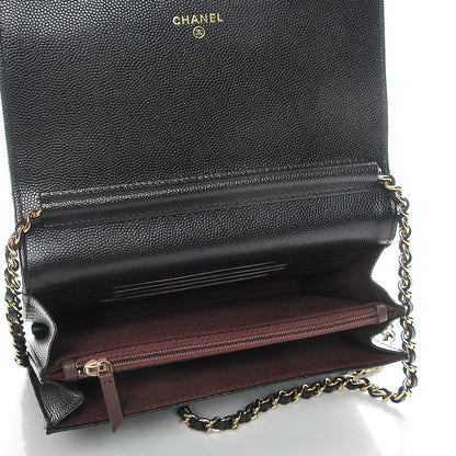 Chanel Caviar Quilted Square Wallet On Chain WOC Black 5 of 9