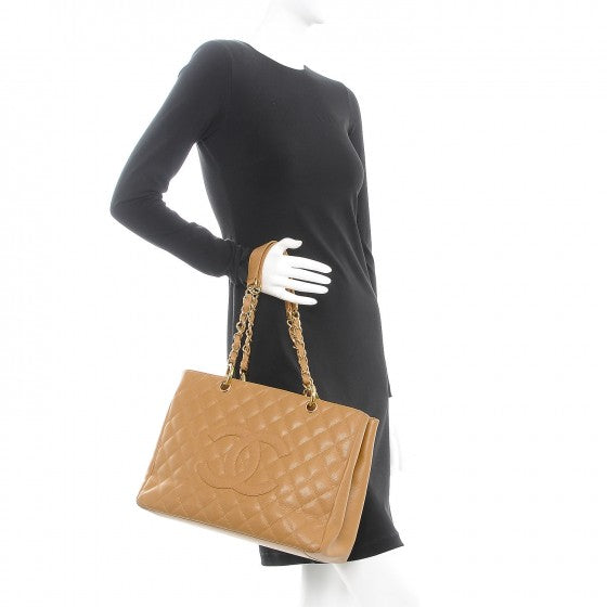 Chanel Caviar Quilted Grand Shopping Tote GST Beige 2 of 12