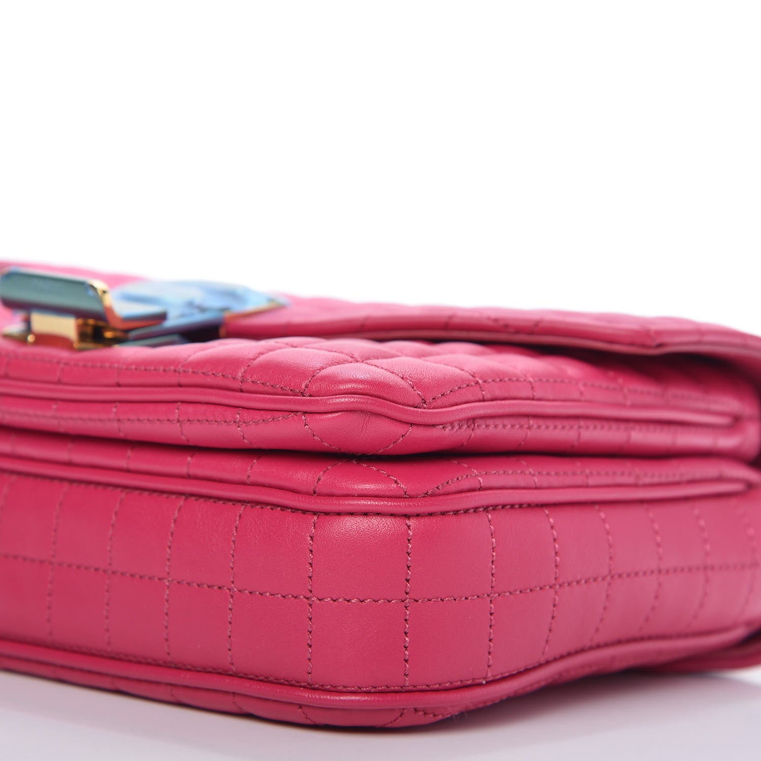 Celine Calfskin Quilted Medium C Bag Pink 7 of 10