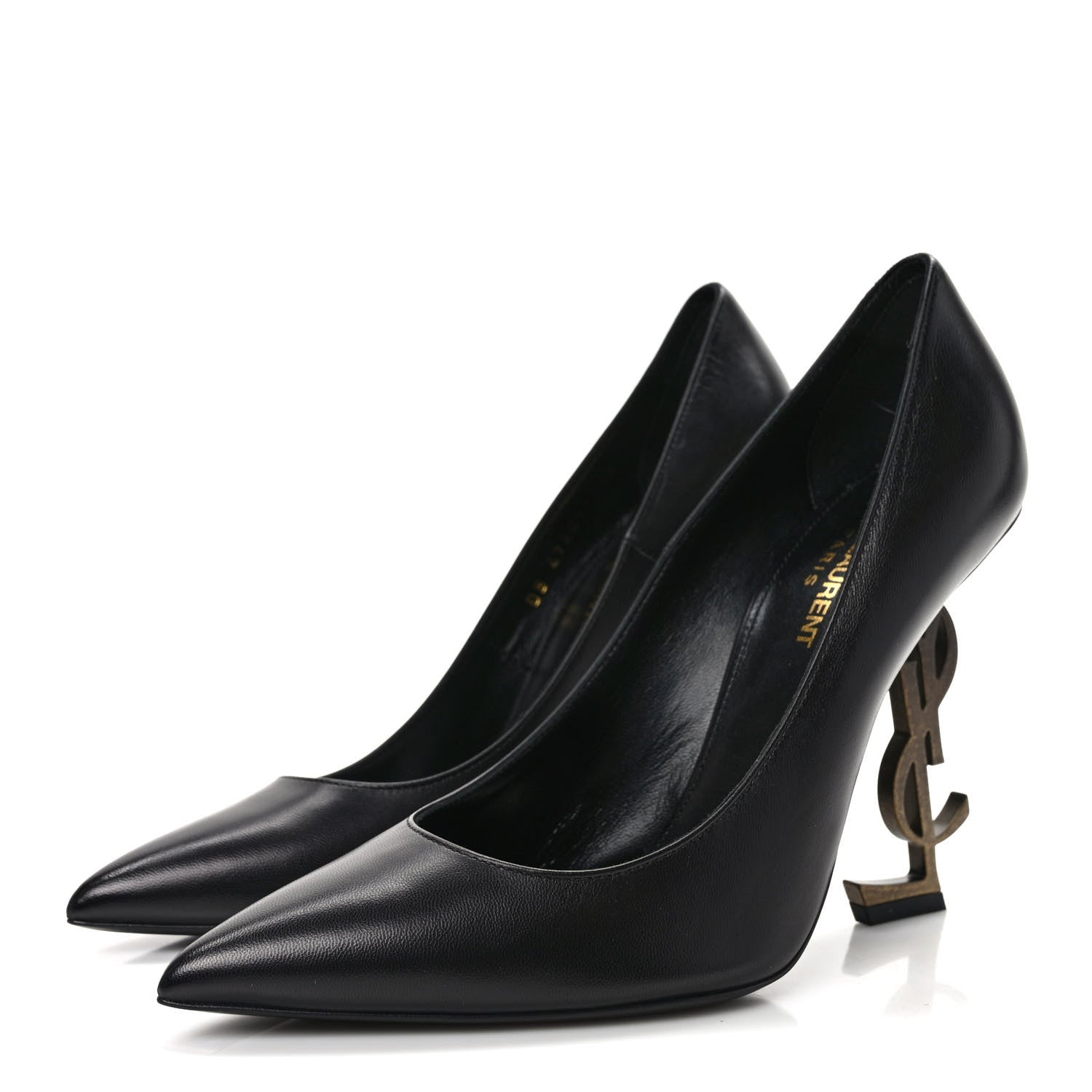 Saint Laurent Calfskin Opyum 100 Pumps 38 Black 3 of 8