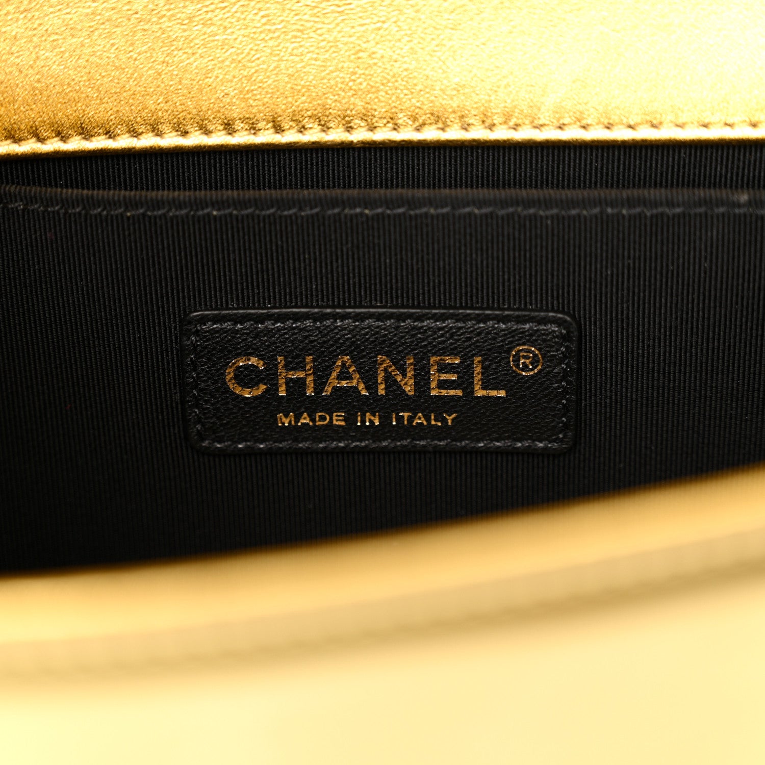 Chanel Metallic Patent Calfskin Quilted Medium Boy Flap Light Gold 6 of 15