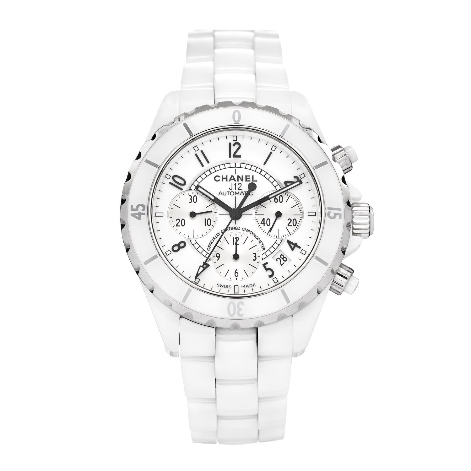 Chanel Stainless Steel Ceramic 41mm J12 Chronograph Automatic Watch White 1 of 4