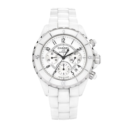 Chanel Stainless Steel Ceramic 41mm J12 Chronograph Automatic Watch White 1 of 4