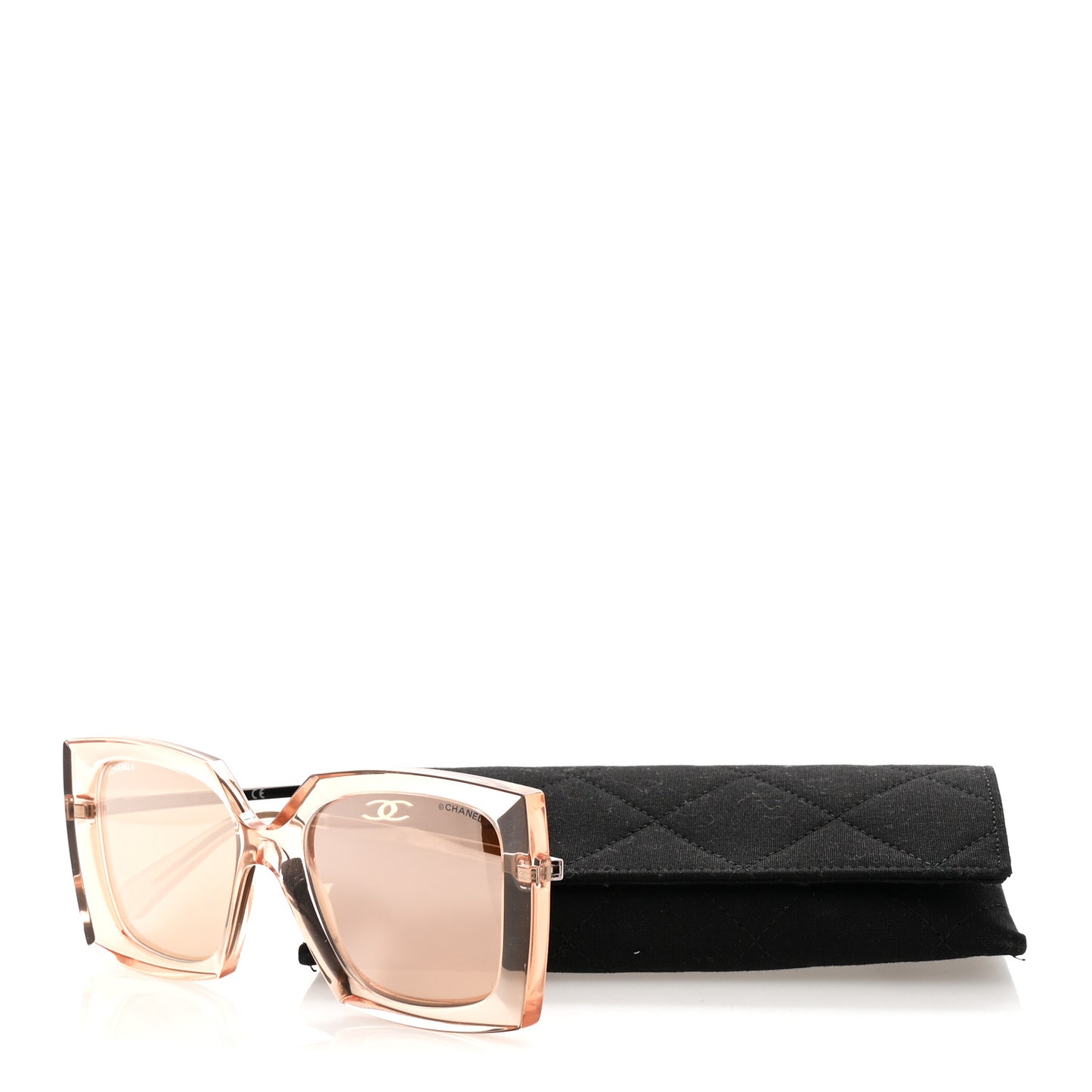18K Pink Gold Mirror Square Sunglasses 6051 Rose