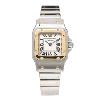 Cartier Stainless Steel 18K Yellow Gold 24mm Santos De Cartier Galbee Quartz Watch 1 of 5
