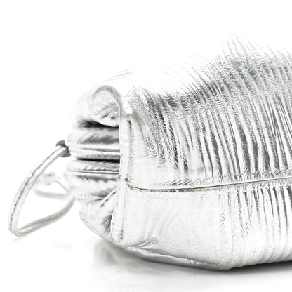 Bottega Veneta Metallic Bark Calfskin The Mini Pouch Silver 8 of 10