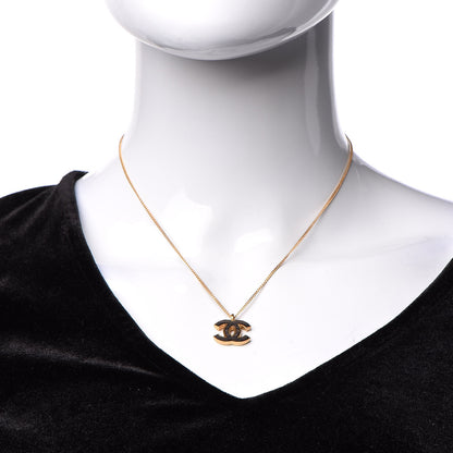 Chanel Wood CC Necklace Gold Black 2 of 7