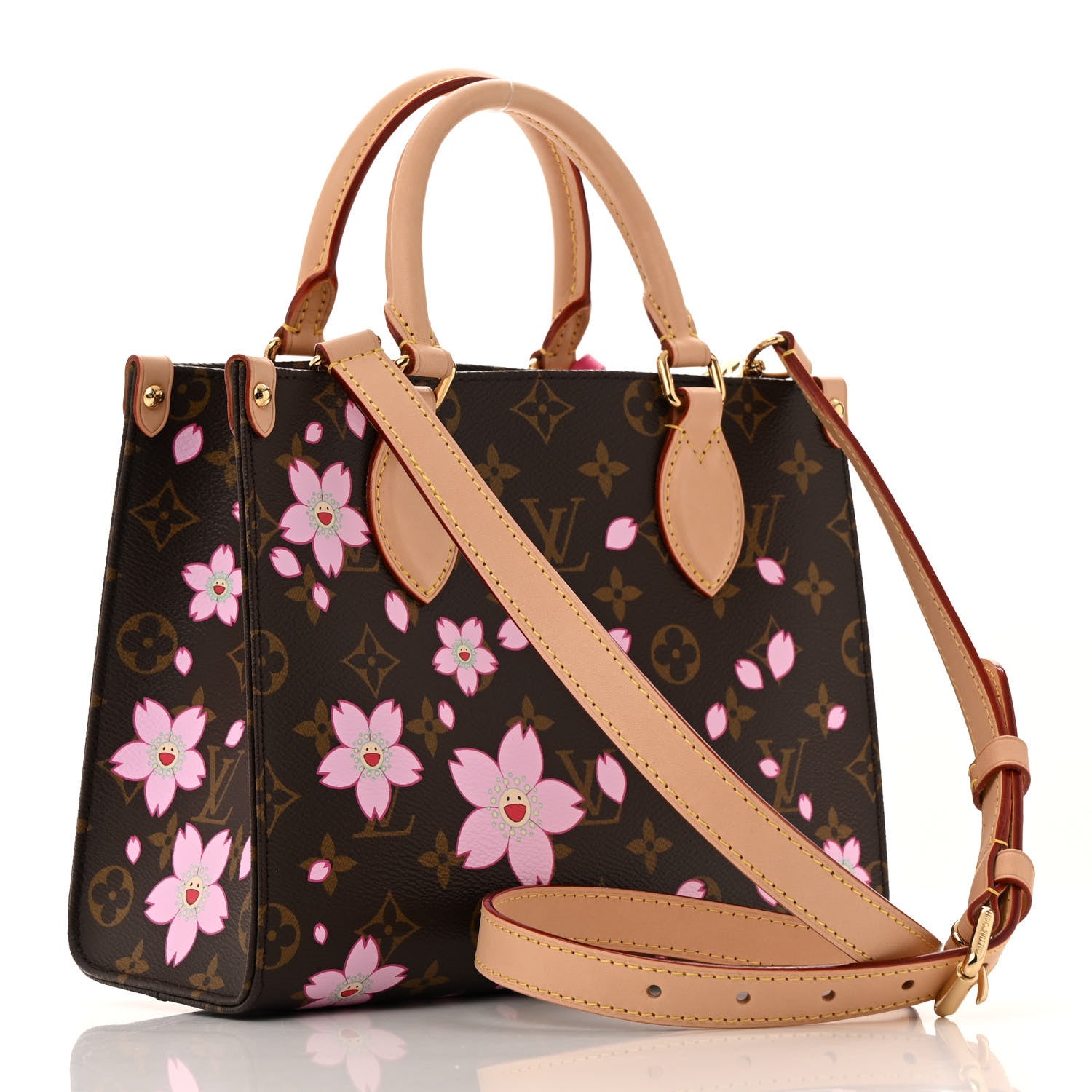 Louis Vuitton LV X TM Monogram Cherry Blossom Onthego PM Sakura Brown 3 of 10