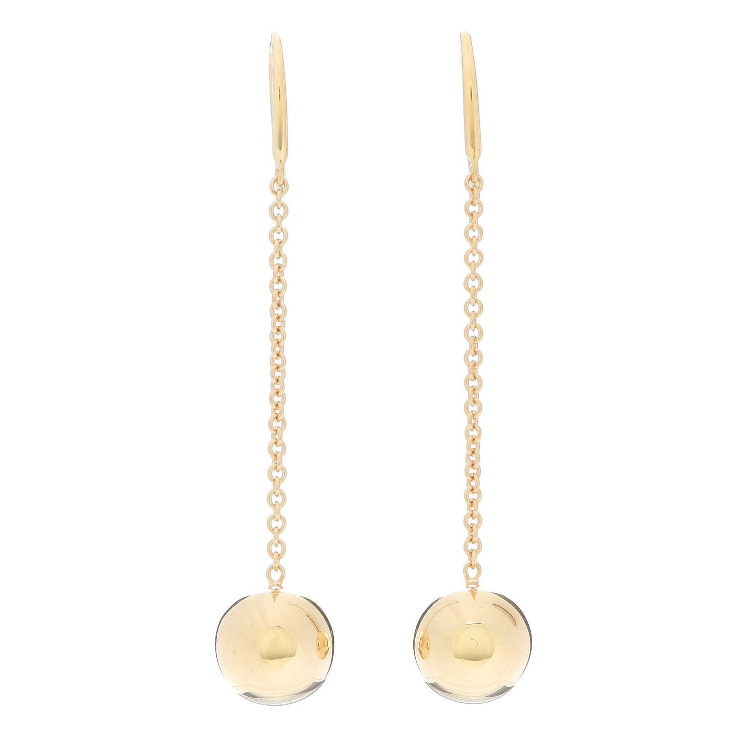 Tiffany 18K Yellow Gold 10mm HardWear Ball Hook Drop Earrings 1 of 5