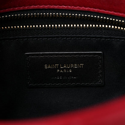 Saint Laurent Lambskin Quilted Toy Loulou Puffer Monogram Chain Satchel Red 6 of 14