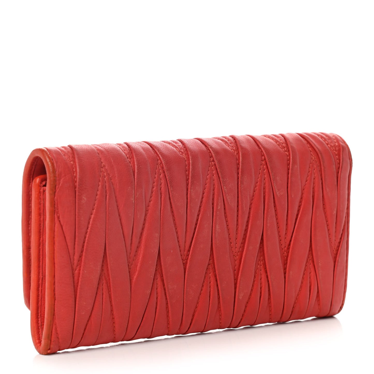 Nappa Matelasse Flap Wallet Fuoco