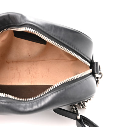 Gucci Calfskin Matelasse Aria Mini GG Marmont Chain Shoulder Bag Black 5 of 13