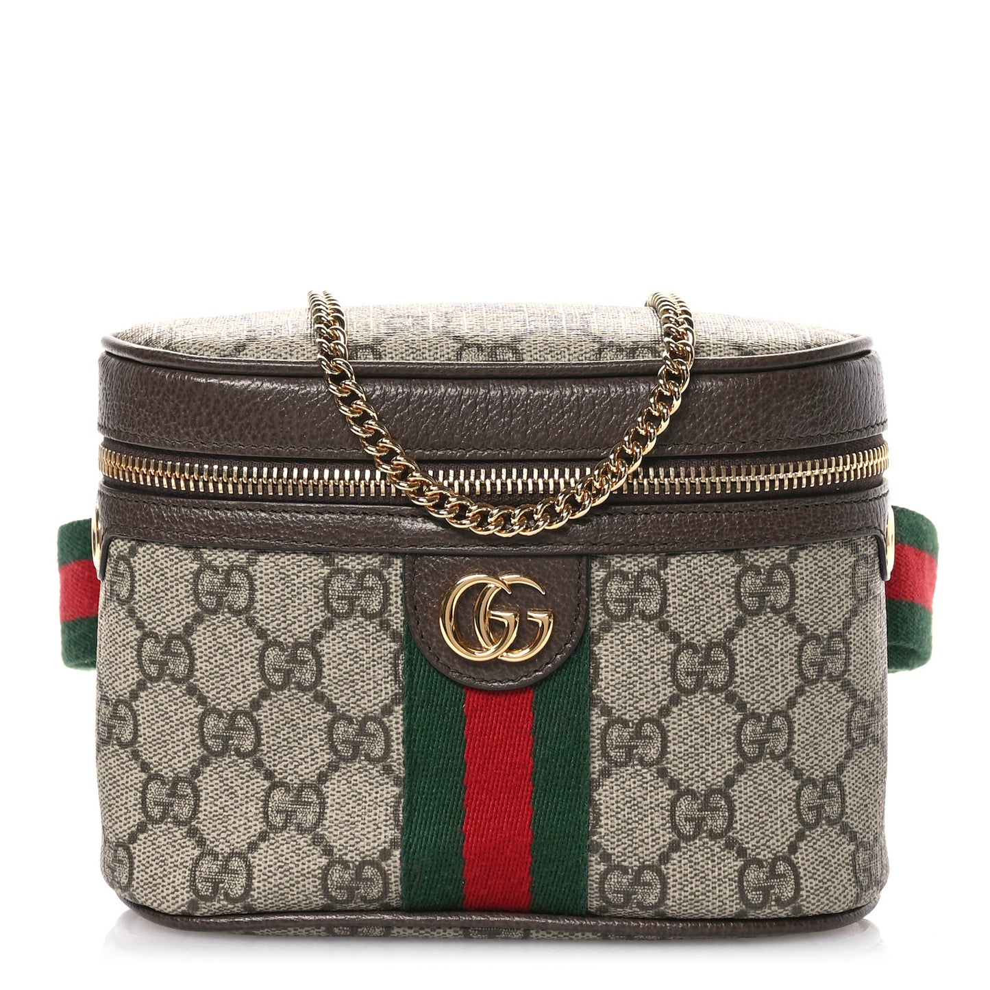 GG Supreme Monogram Textured Dollar Calfskin Web Ophidia Belt Bag 110 44 Beige Ebony New Acero