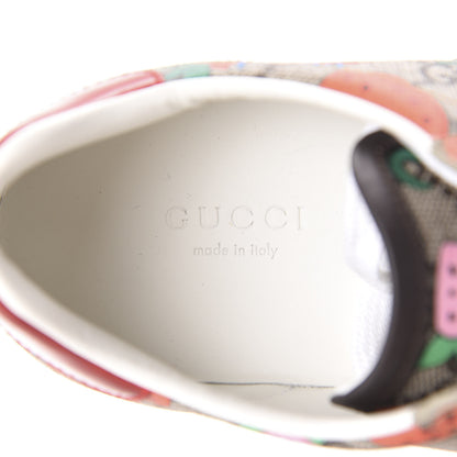 Gucci GG Supreme Monogram Strawberry Web Womens Ace Sneakers 35 Beige Multicolor Red Green 7 of 10