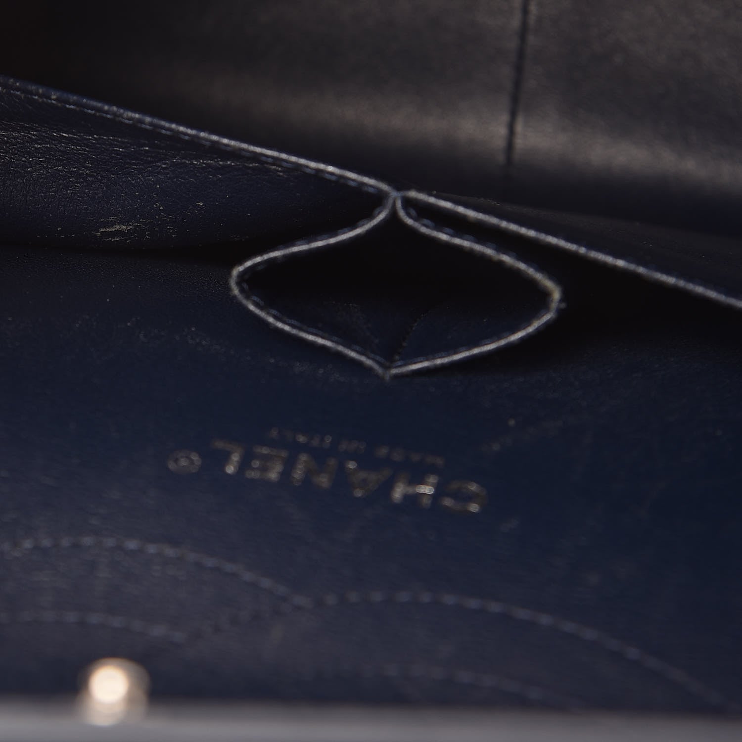 Chanel Patent Quilted Jumbo Double Flap Navy 10 of 14