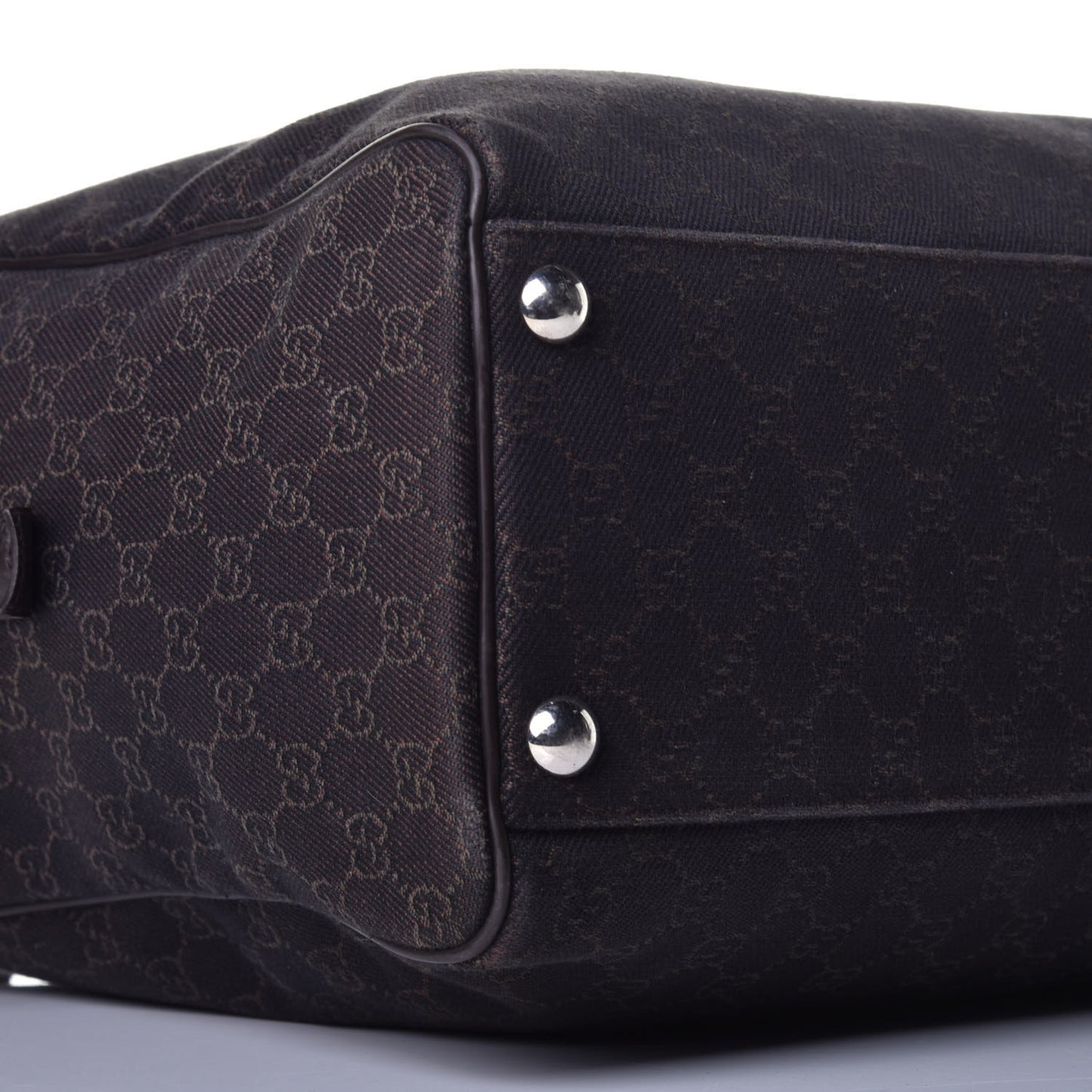 Denim Monogram Large Carry On Duffle Dark Brown
