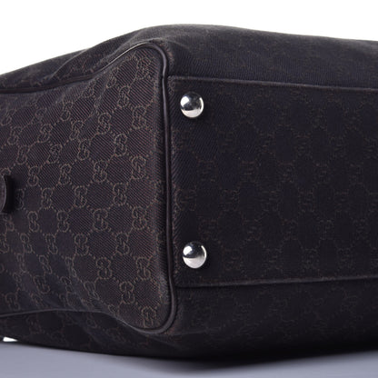 Gucci Denim Monogram Large Carry On Duffle Dark Brown 8 of 10