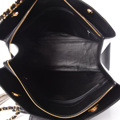 Chanel Calfskin Stitched XL Weekender Black 7 of 14