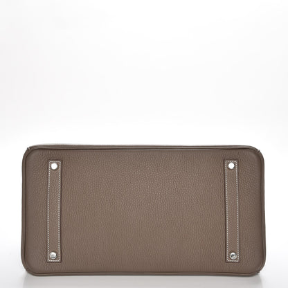 Hermes Taurillon Clemence Birkin 35 Etoupe 6 of 29