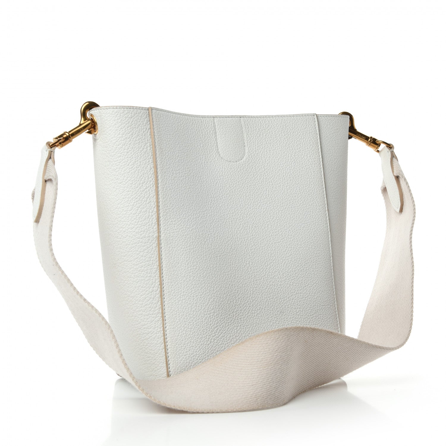 Celine Soft Grained Calfskin Small Sangle Bucket Bag White 3 of 15