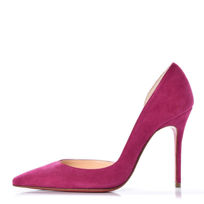 Christian Louboutin Veau Velour Iriza 100 Pumps 34 Eveque 1 of 8