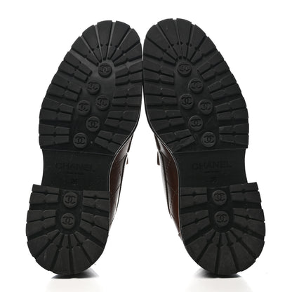 Chanel Calfskin Quilted CC Mocassin Loafers 36 Brown 6 of 15