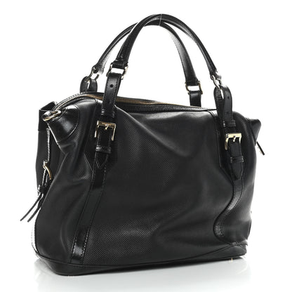 Burberry Calfskin Perforated Ellers Satchel Black 3 of 12